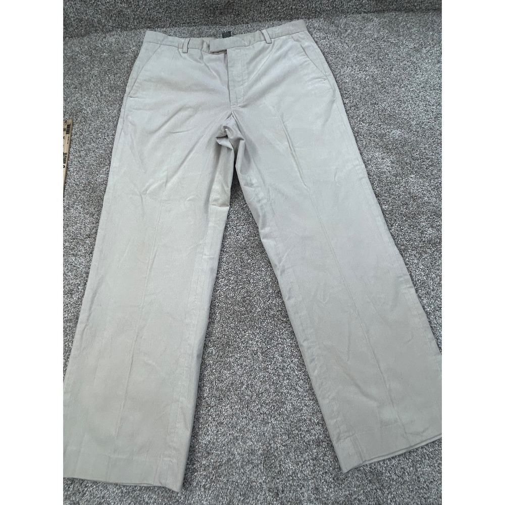 Banana Republic Stretch Corduroy Pants Mens 38x32 Tan Straight Leg Casual #0790